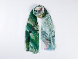 Printed Silk Long Scarf